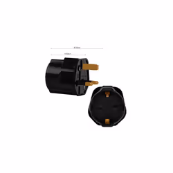 Incutex 1x Power Adapter EU to UK - Europe 2-Pin to 3-Pin UK - 13A Fuse - Travel Plug Socket European SchuKo in black