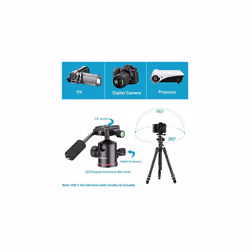 Camera Tripod Ball Head with Handle and 14 inch Quick Shoe Plate 360 Degree Panoramic Head for Tripod Monopod DSLR Camera Camcorder Load up to 176