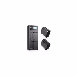 NPF970NPF960NPF930NPF950NPF550Powerextra 2 X 8800mAh Replacement Battery and Dual LCD Battery Charger Compatible with Sony Ba ...