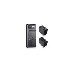 NPF970NPF960NPF930NPF950NPF550Powerextra 2 X 8800mAh Replacement Battery and Dual LCD Battery Charger Compatible with Sony Battery