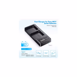 NPF970NPF960NPF930NPF950NPF550Powerextra 2 X 8800mAh Replacement Battery and Dual LCD Battery Charger Compatible with Sony Battery
