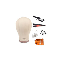 23 Inch Cork Canvas Head for Hair ExtensionLace WigsDisplay Cork Canvas Block Head Mannequin Manikin Head Wig StandHead DryerMaking Wig Drying Styling