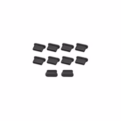 10pcs Type C Silicone Protectors Cap Port Cover Anti Dust Black