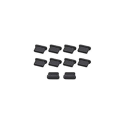 10pcs Type C Silicone Protectors Cap Port Cover Anti Dust Black