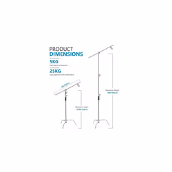 10 Feet3 Meters CStand Light Stand with 4 Feet12 Meters Extension Boom Arm 2 Pieces Grip Head and Carry Bag for Photography Studio Video Reflector