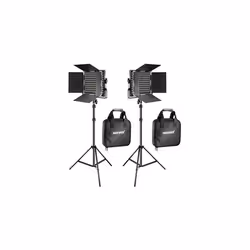 2 Pieces Bicolor 660 LED Video Light and Stand Kit Includes232005600K CRI 96 Dimmable Light with U Bracket and Barndoor and 2 ...