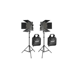 2 Pieces Bicolor 660 LED Video Light and Stand Kit Includes232005600K CRI 96 Dimmable Light with U Bracket and Barndoor and 275 inches Light Stand for