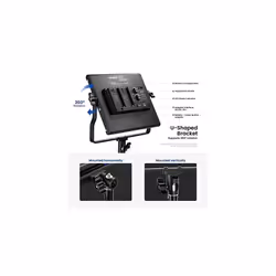 2 Pieces Bicolor 660 LED Video Light and Stand Kit Includes232005600K CRI 96 Dimmable Light with U Bracket and Barndoor and 275 inches Light Stand for
