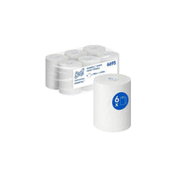 Essential Slimroll Rolled Hand Towels 6695 Rolled Paper Towels 6 x 190m White Paper Towel Rolls 1140m total