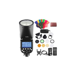 V1C with AKR1 Accessories Kit 76Ws 24G TTL Round Head Flash Speedlight 18000 HSS Speedlite 480 Full Power Flashes 15s Recycle Time 2600mAh Battery 10