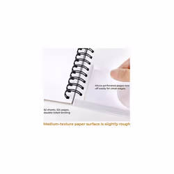 Mix Media Pad Ohuhu 225210mm Drawing Sketchbook Pad 200gsm Heavyweight Papers 62 Sheets124 Pages SpiralBound Sketch Pad for Acrylic Watercolor