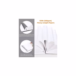 Mix Media Pad Ohuhu 225210mm Drawing Sketchbook Pad 200gsm Heavyweight Papers 62 Sheets124 Pages SpiralBound Sketch Pad for Acrylic Watercolor
