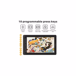 156 Kamvas 162021 Graphics Tablet with Screen 1920 x 1080 HD FullLaminated with BatteryFree Stylus 8192 Pen Pressure and Adjustable Stand Ideal for