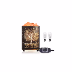 Salt Lamp Himalayan Salt Lamp Tree of Life Salt Lamp Pink Lamp with Retro Metal Basket Dimmer Cord 15W Bulbs Unique Gift for  ...