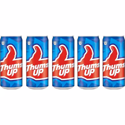 Thums Up Can 300ml (Pack of 5) Cold Soft Drink, Refreshing, Beverages