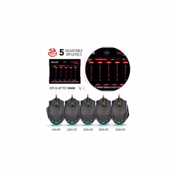 Redragon M908 Impact RGB LED MMO Mouse with Side Buttons Optical Wired Gaming Mouse with 12,400DPI, High Precision, 20 Programmable Mouse Button