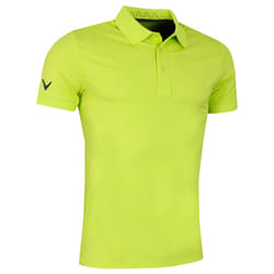 Callaway Golf Mens Solid Ribbed Wicking Stretch Golf Polo Shirt - S, Lime Punch