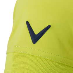 Callaway Golf Mens Solid Ribbed Wicking Stretch Golf Polo Shirt - S, Lime Punch
