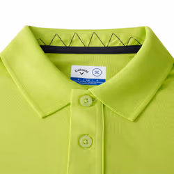 Callaway Golf Mens Solid Ribbed Wicking Stretch Golf Polo Shirt - S, Lime Punch
