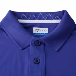 Callaway Golf Mens Solid Ribbed Wicking Stretch Golf Polo Shirt - S, Clematis Blue