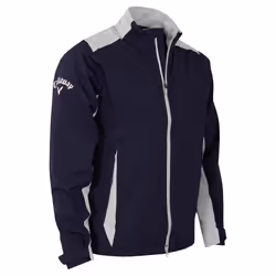 Callaway Golf Mens Stormlite II Waterproof Swing Tech Adjustable Jacket - XXL, Peacoat/Pearl Blue
