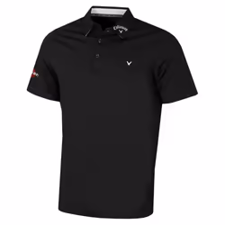 Callaway Golf Mens Chev Odyssey Moisture Wicking Recycled Polo Shirt - M, Caviar