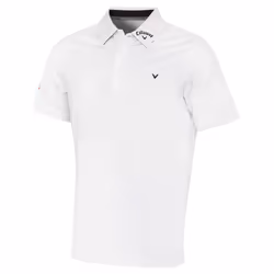 Callaway Golf Mens Chev Odyssey Moisture Wicking Recycled Polo Shirt - L, Bright White