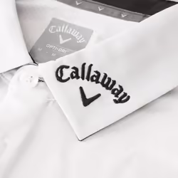 Callaway Golf Mens Chev Odyssey Moisture Wicking Recycled Polo Shirt - L, Bright White