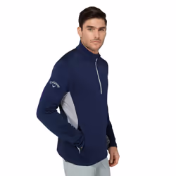 Callaway Golf Mens 2025 Midweight SwingTech Stretch Textured Golf Sweater - L, Peacoat