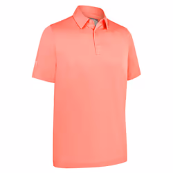 Callaway Golf Mens 2025 Swingtech Solid Stretch Moisture Wicking Polo Shirt - S, Strawberry Pink