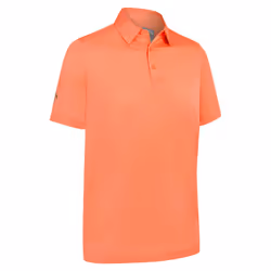 Callaway Golf Mens 2025 Swingtech Solid Stretch Moisture Wicking Polo Shirt - M, Coral Chic
