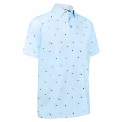 Callaway Golf Mens 2025 All Over Birdie Moisture Wicking Golf Polo Shirt - XL, Arctic  Paradise