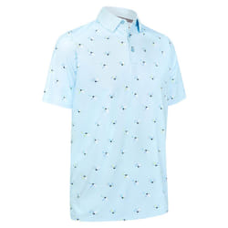 Callaway Golf Mens 2025 All Over Birdie Moisture Wicking Golf Polo Shirt - XL, Arctic  Paradise
