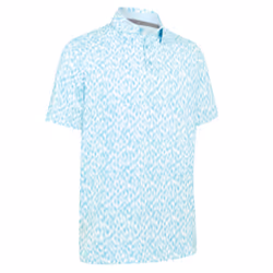 Callaway Golf Mens 2025 Kaleidoscope Chev Moisture Wicking Golf Polo Shirt - XL, Arctic Paradise