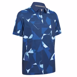 Callaway Golf Mens 2025 Kick Flip Print Moisture Wicking Golf Polo Shirt - L, Peacoat