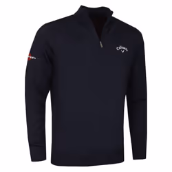 Callaway Golf Mens 2025 1/4 Zip Blended Merino Mix Odyssey Thermal Sweater - XXXL, Navy Blue