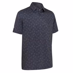 Callaway Golf Mens 2025 All-over Large Chev Wicking Stretch Golf Polo Shirt - L, Caviar