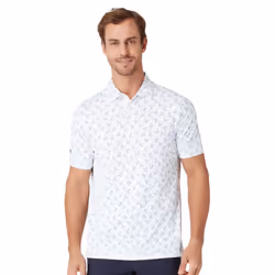 Callaway Golf Mens 2025 All-over Large Chev Wicking Stretch Golf Polo Shirt - XL, Bright White