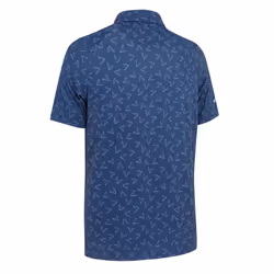 Callaway Golf Mens 2025 All-over Large Chev Wicking Stretch Golf Polo Shirt - M, Peacoat