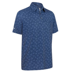 Callaway Golf Mens 2025 All-over Large Chev Wicking Stretch Golf Polo Shirt - XL, Peacoat