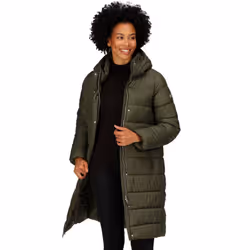 Regatta Womens Bodie Long Line Hooded Outdoor Warm Winter Padded Jacket Coat - 16, Dark Khaki