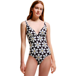 Regatta Womens Orla Kiely All Over Pattern One Piece Swim Swimming Costume - 8, Black Daisy