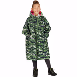 Regatta Kids Spirit Of Adventure Hooded Waterproof Warm Drying Changing Robe - 5-9 Yrs, Cactus Camo