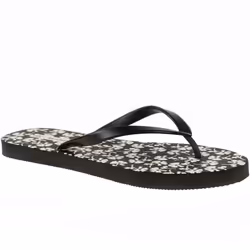 Regatta Womens Orla Kiely Cushioned Summer Beach Sandals Thongs Flip Flops - 8 UK, Parsley Black
