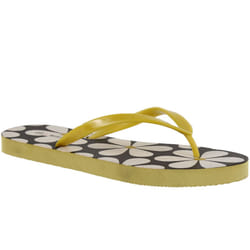 Regatta Womens Orla Kiely Cushioned Summer Beach Sandals Thongs Flip Flops - 3 UK, Daisy Black