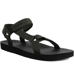 Regatts Mens Vendeavour Hook & Loop Strappy Outdoor Walking Hiking Sandals - 12 UK, Dark Khaki Black