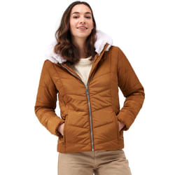 Regatta Womens Wildrose Baffled Water Repellent Jacket Coat - Rubber - 14, Rubber