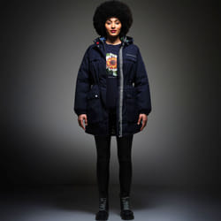 Regatta x Christian Lacroix Womens Cailar Longline Waterproof Jacket Coat - 14, Navy