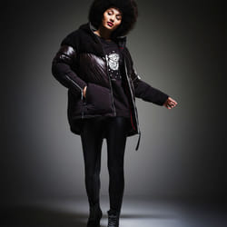 Regatta x Christian Lacroix Sete Baffled Padded Borg Hood Jacket Coat - Black - 12, Black