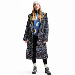 Regatta Womens Orla Kiely Longline Quilted Warm Winter Hooded Jacket Coat - 12, Berry Bubble Blue